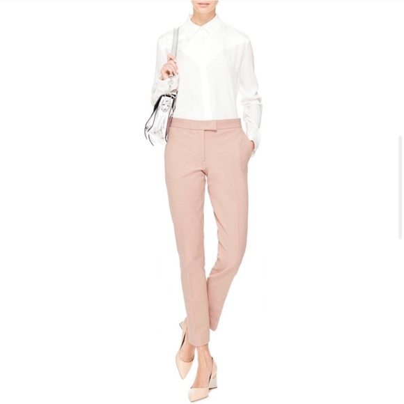Joseph Pearl Pink Finley Tailored Trousers Pants - Picture 1 of 8
